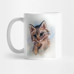 watercolor kitty Mug